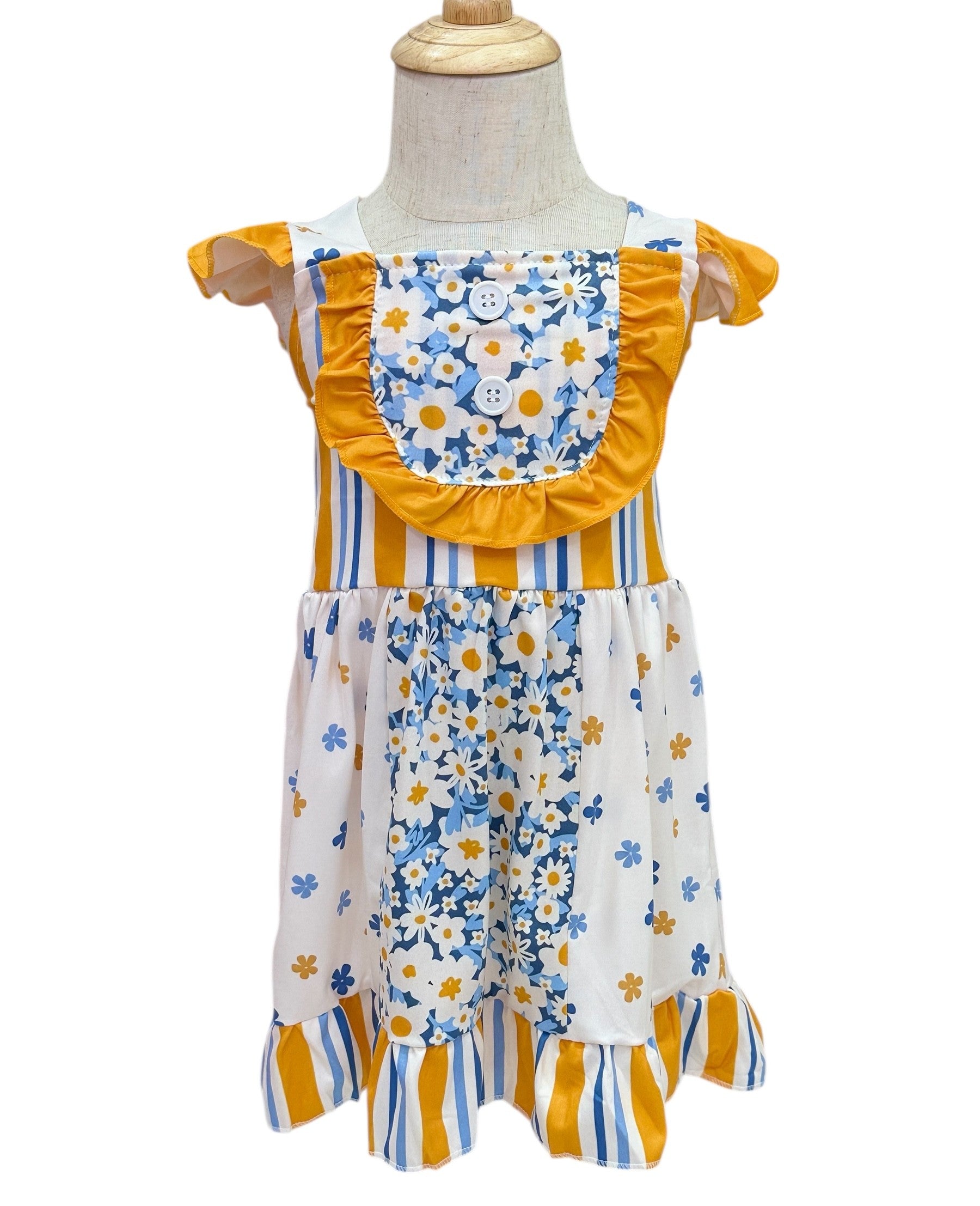Yellow/Blue Flowery Dress